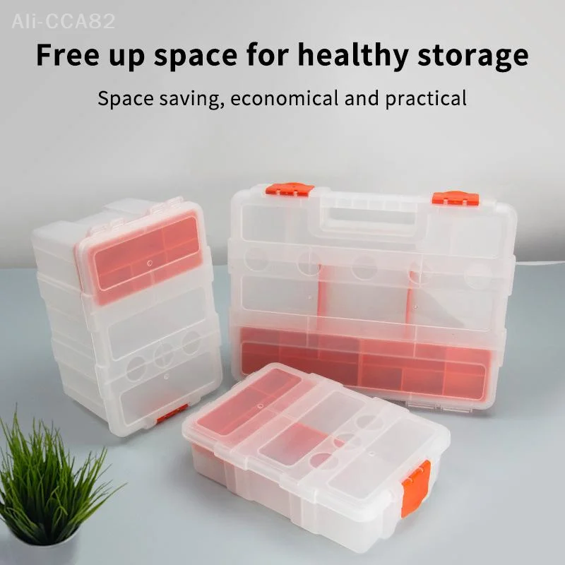 SHIDWJ 다중 그리드 휴대용 플라스틱 부품 공구함 조합 나사 보관함 금속 부품 하드웨어 공구 드라이버 공구함