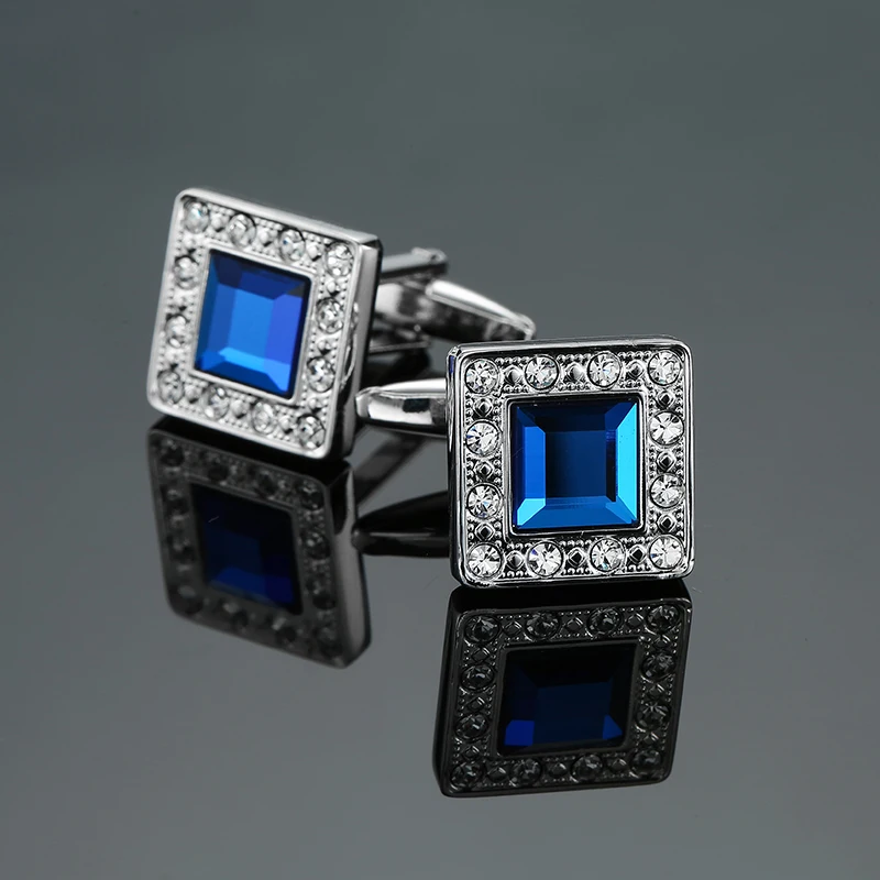 Luxury Mens Cufflinks - Round Crystal Zircon Cats Eye Stone Suit Accessories