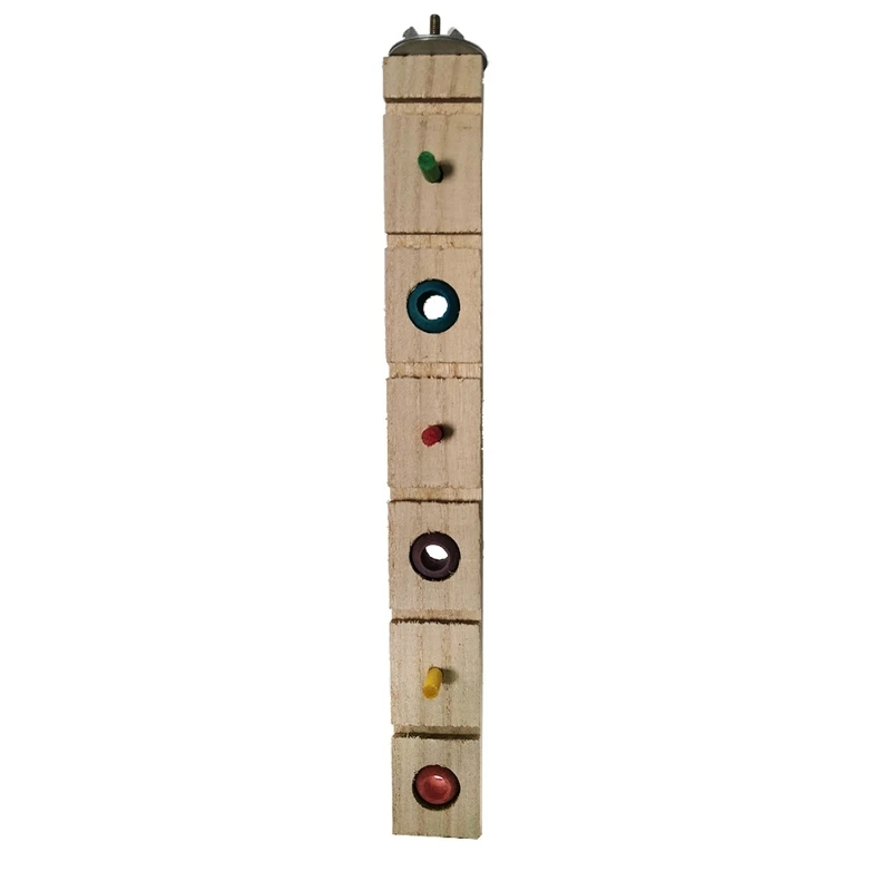 Parrots Perches Stand 19.5/29/33.5cm Wooden Bird Training Standing Toys Colorful Chewable Bead Multifunction Pet Birds Toys bird cage perches
