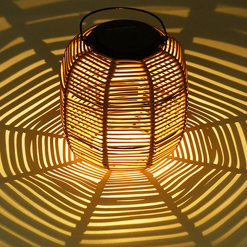 

Лампа из ротанга ручной работы, подвесной светильник на солнечной батарее для сада, двора, ландшафта, украшение сада