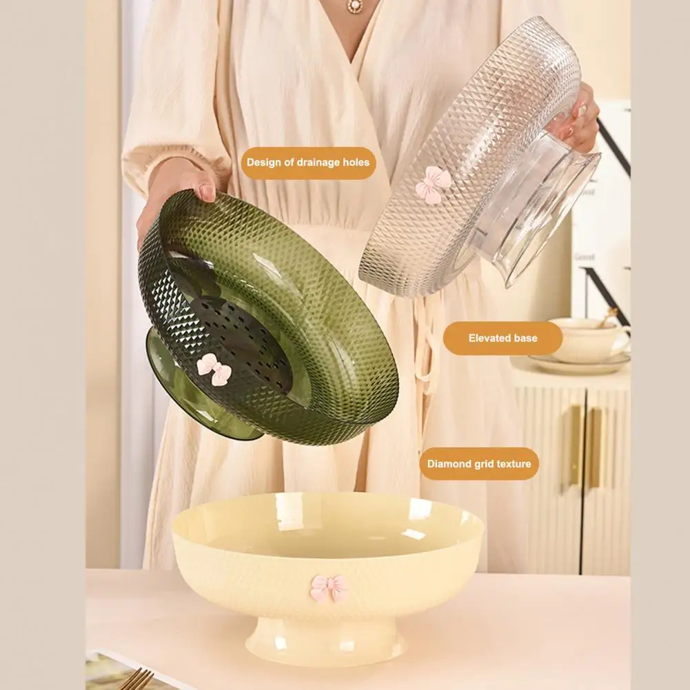 

Drainable Fruit Basket Stylish Fruit Basket Plate Snack Organizer with Drainage Design for Home Kitchen Storage Fruit Holder