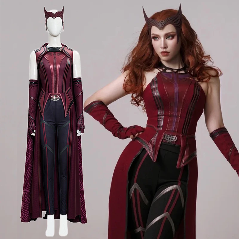 cargando De todos modos Iluminar Disfraz de superhéroe de Marvel para mujer, disfraz de bruja escarlata,  traje de fiesta de Halloween, Aldult| | - AliExpress