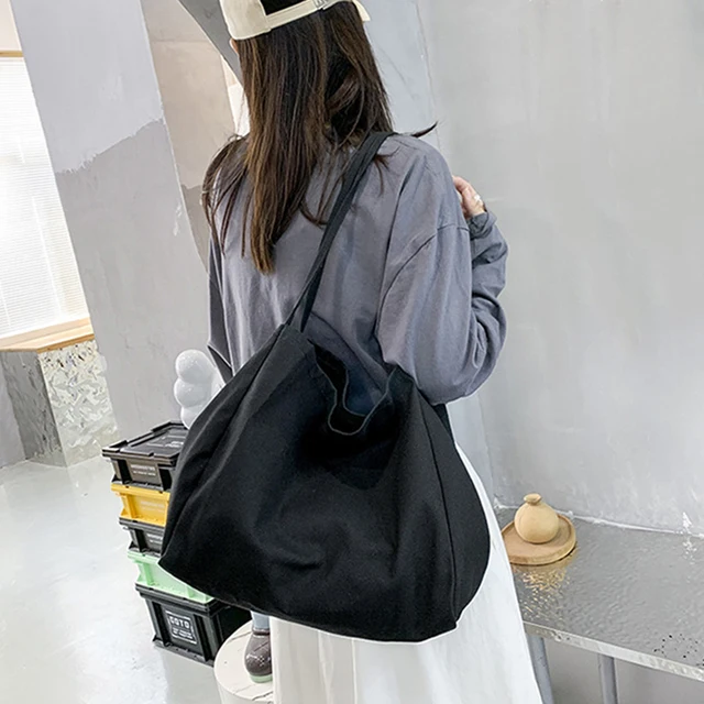 Sac Fourre-tout Réutilisable En Toile Pour Femme - Grande Capacité, Motif Fleurs, Idéal Courses, Plage, Voyage