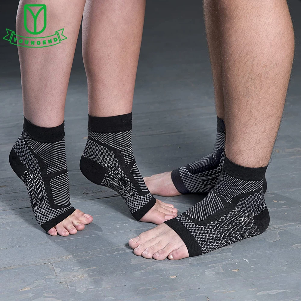 1Pair Ankle Brace Compression Sleeve Relieves Achilles Tendonitis Joint Pain Plantar Fasciitis Sock with Foot Arch Support