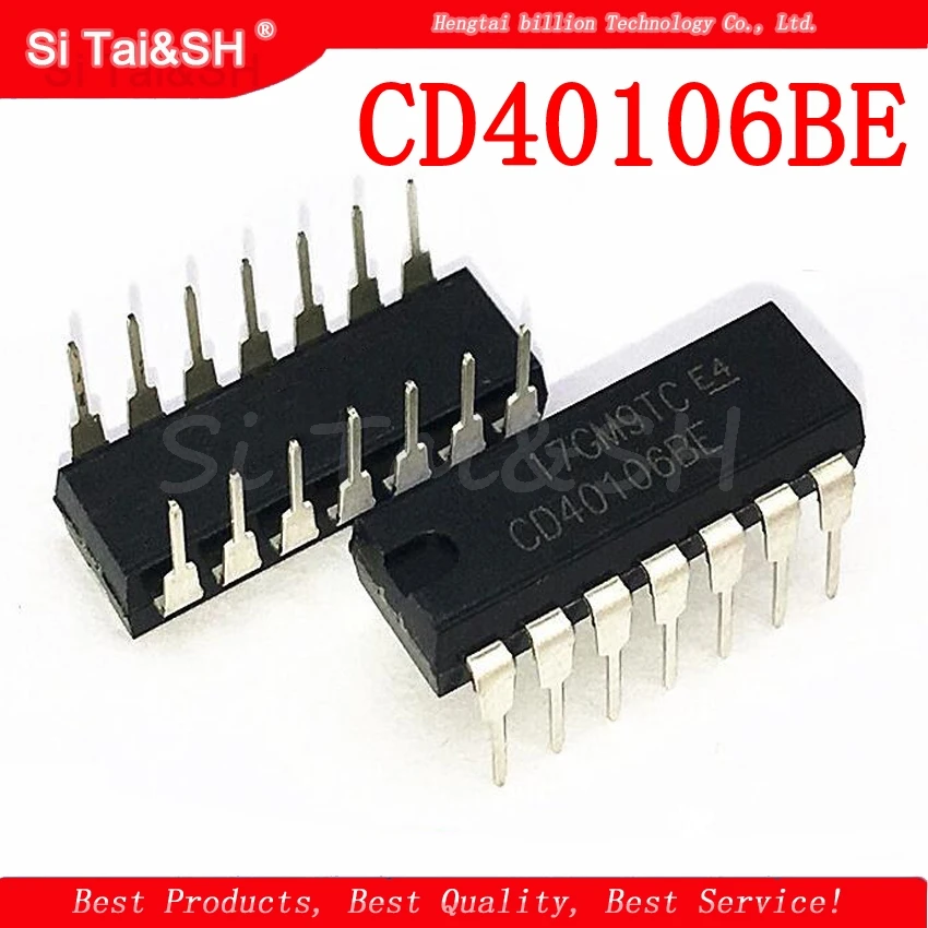 

Новинка, оригинальный триггер IC Six Schmitt CD40106BE DIP14 CD40106 DIP 40106BE DIP-14, 10 шт.