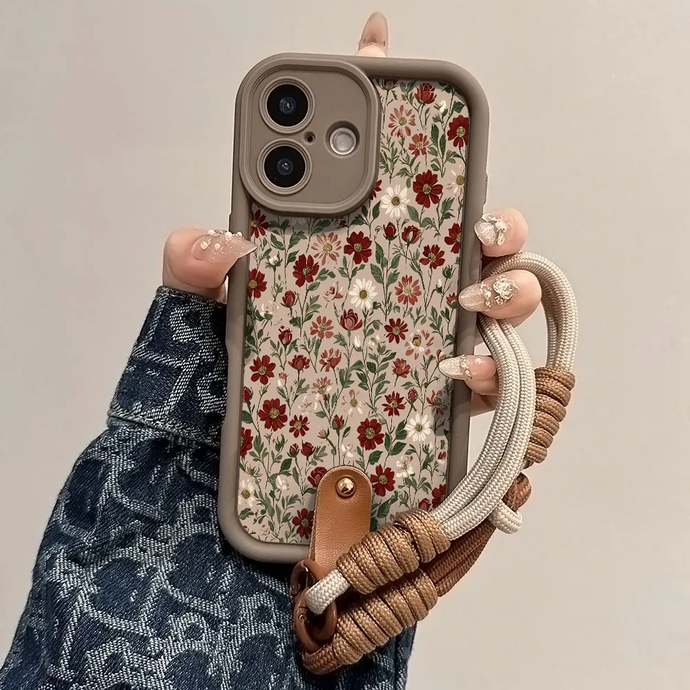 Retro Handykette Hülle Für Xiaomi Poco - Blumen Design_voghion.com