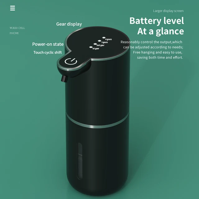 380ML ชาร์จไฟฟ้า 4 ระดับปรับอัตโนมัติเครื่องจ่ายสบู่เหลวอัจฉริยะ Hand Sanitizer ปั๊มเครื่องซักผ้า 1