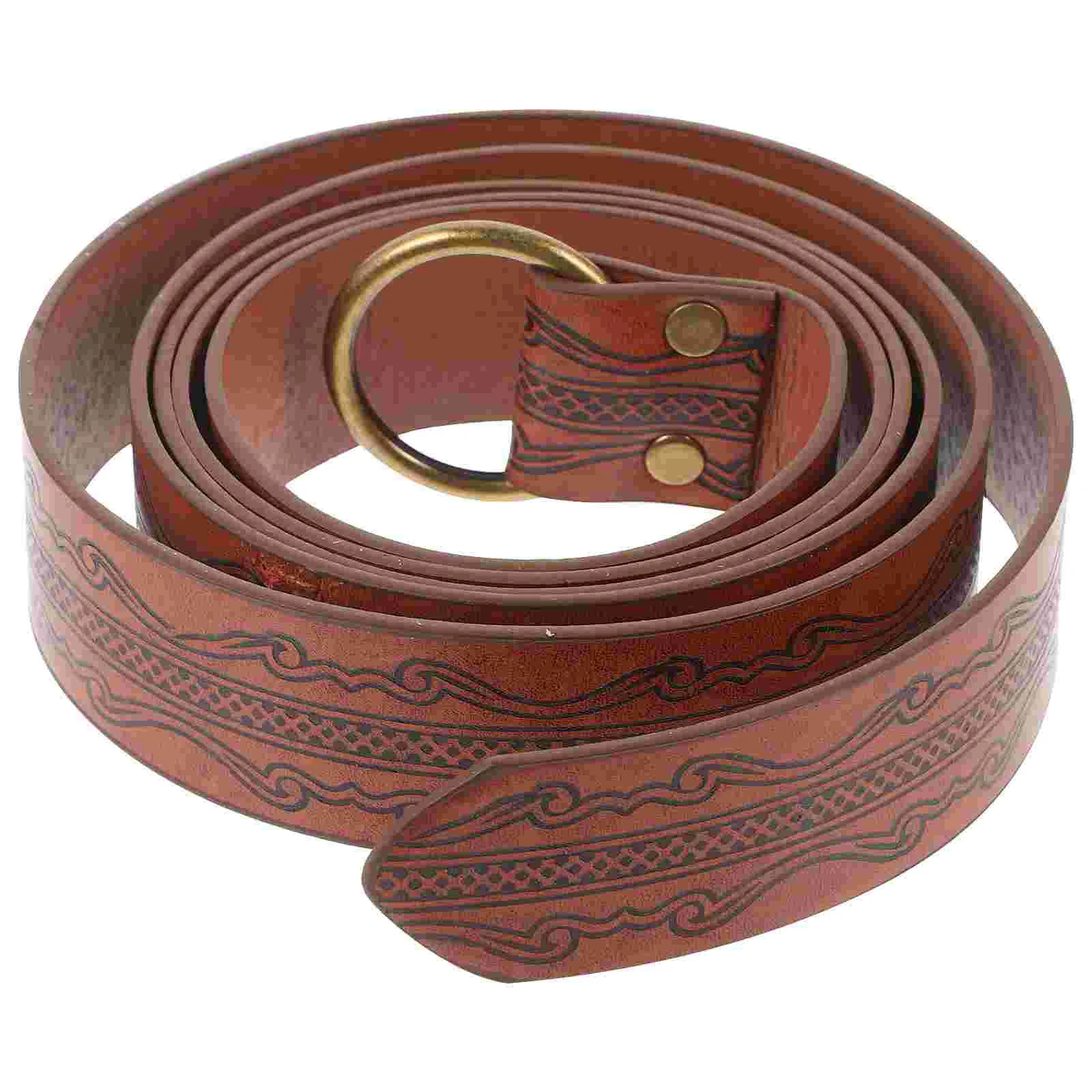 

Belts for Men Medieval Embossed Waist Pants Costume Accessories Accessory Cosplay Man