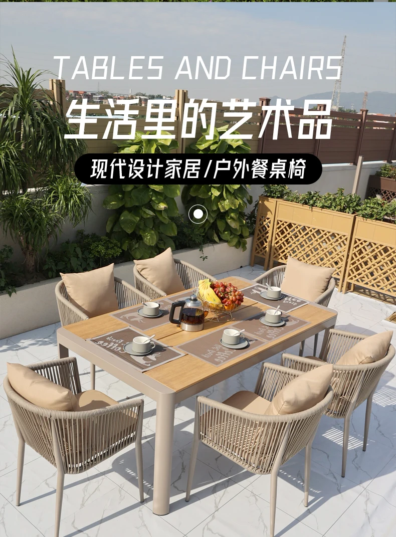 Rattan Garden Furniture Outdoor Sets European Pool Outdoor Furniture Sofa Sets Modern Dining Wooden Cushion Moveis Jardim Chairs