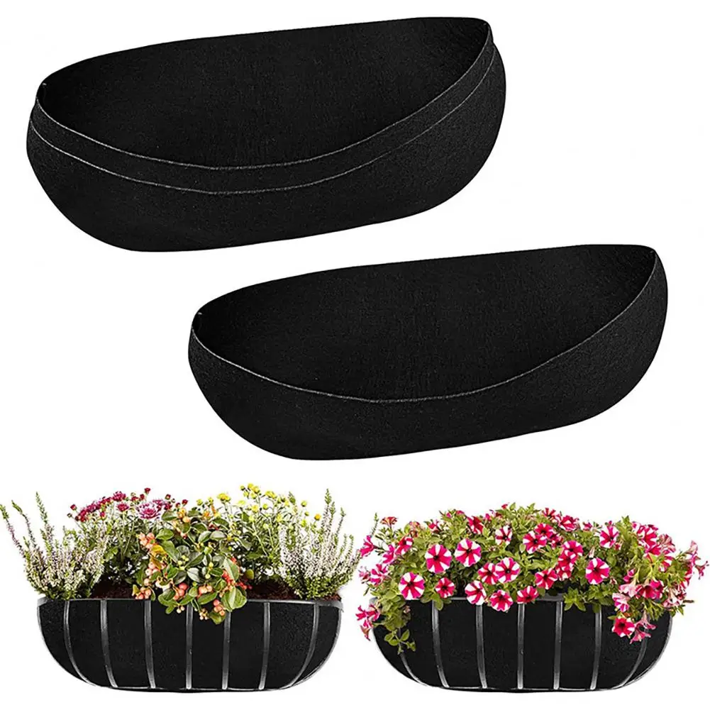 

Plant Pot Tray Eco-friendly Flower Pot Liners for Hanging Planters Breathable Wall Basket Inserts Window Box Planter for Indoor