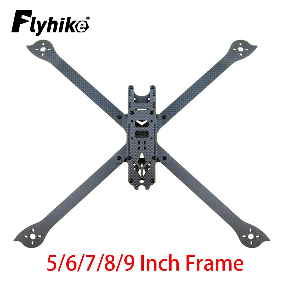 Vue en plongée du châssis FPV Freestyle en fibre de carbone XL5, avec ses bras fins et son design épuré.