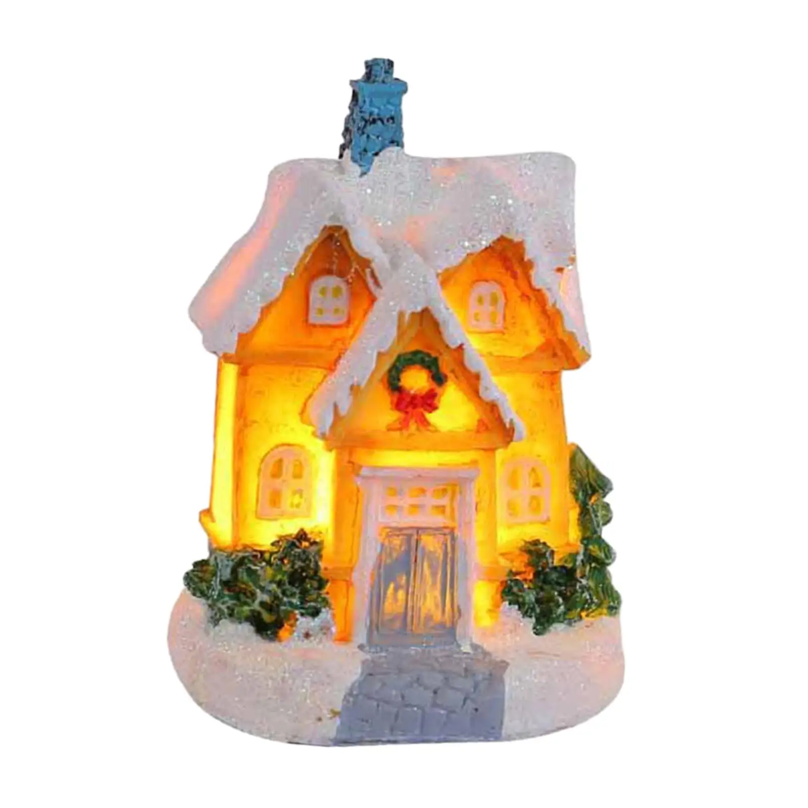 Christmas Snow Village House Desktop Decoration for New Year Bedroom Balcony