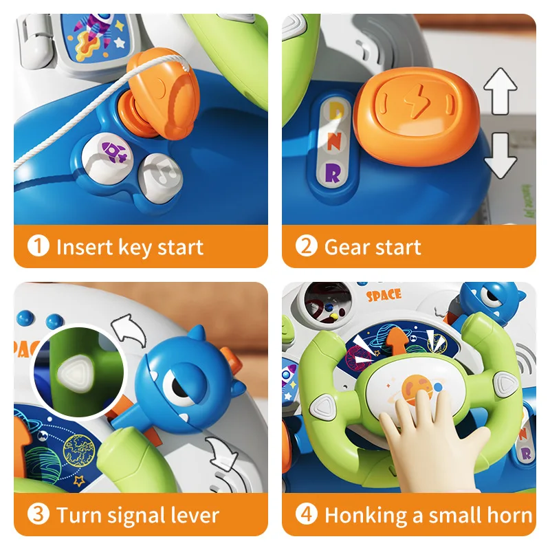 Plastic Steering Wheel Baby Toy with Music and Lights