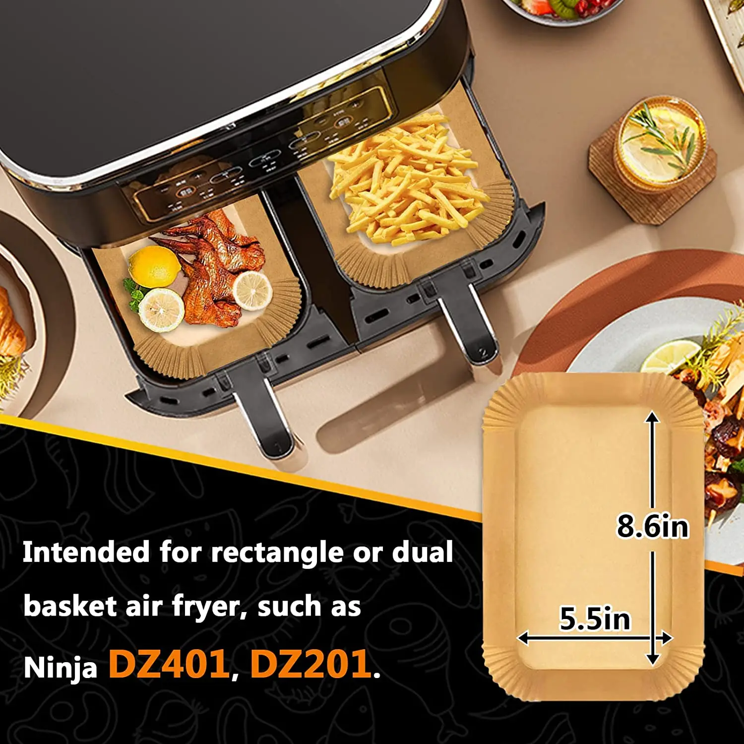 Air Fryer Parchment Paper Liners For Ninja Foodi Dual Air Fryer