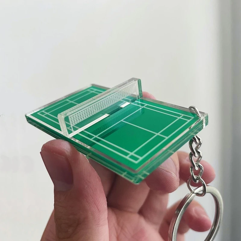

1 Pc Creative Badminton Keychain Sport Souvenir Mini Tennis Pendant Table Tennis Three-dimensional Acrylic Key Chain For Men Kid
