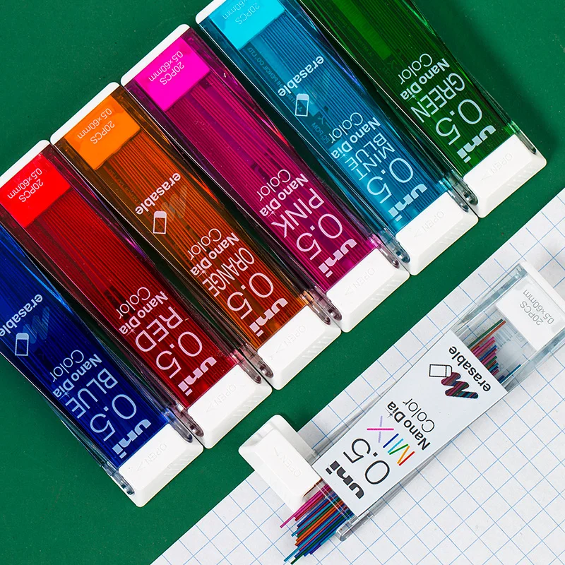 1pcs Uni 0.5/0.7mm 202NDC Mechanical Pencil Color Led Paint Special Pencil Refills Cute School Stationery Office Art Supplies 6