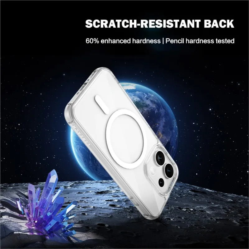 Magnetic Clear Anti-Drop Hard Cover TPU+PC Phone Case