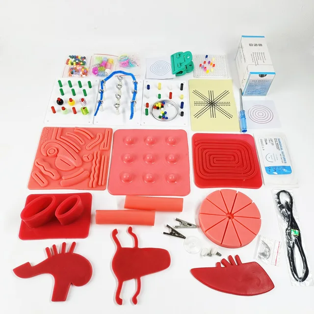 Complete Set Of Laparoscopy Trainer Module Laparoscopic Simulator Training Box Teaching Tools Multi-Function Stitch Silicone Pad 1