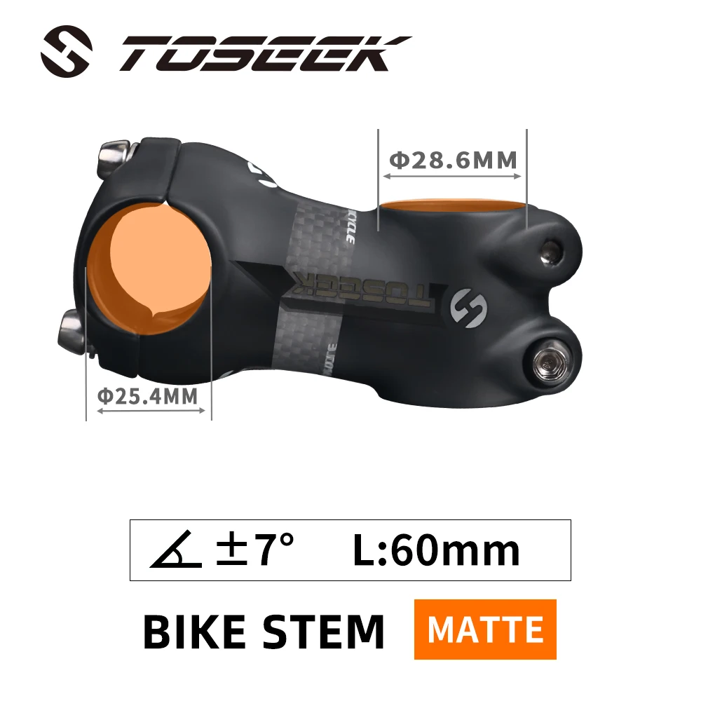 Enhanced Short Bike Stem, 7° Aluminum Carbon, Ideal for MTB and Road Bicycles