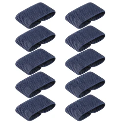 Set of 10 Durable Elastic Belt Keeper Organizers (Navy Blue)