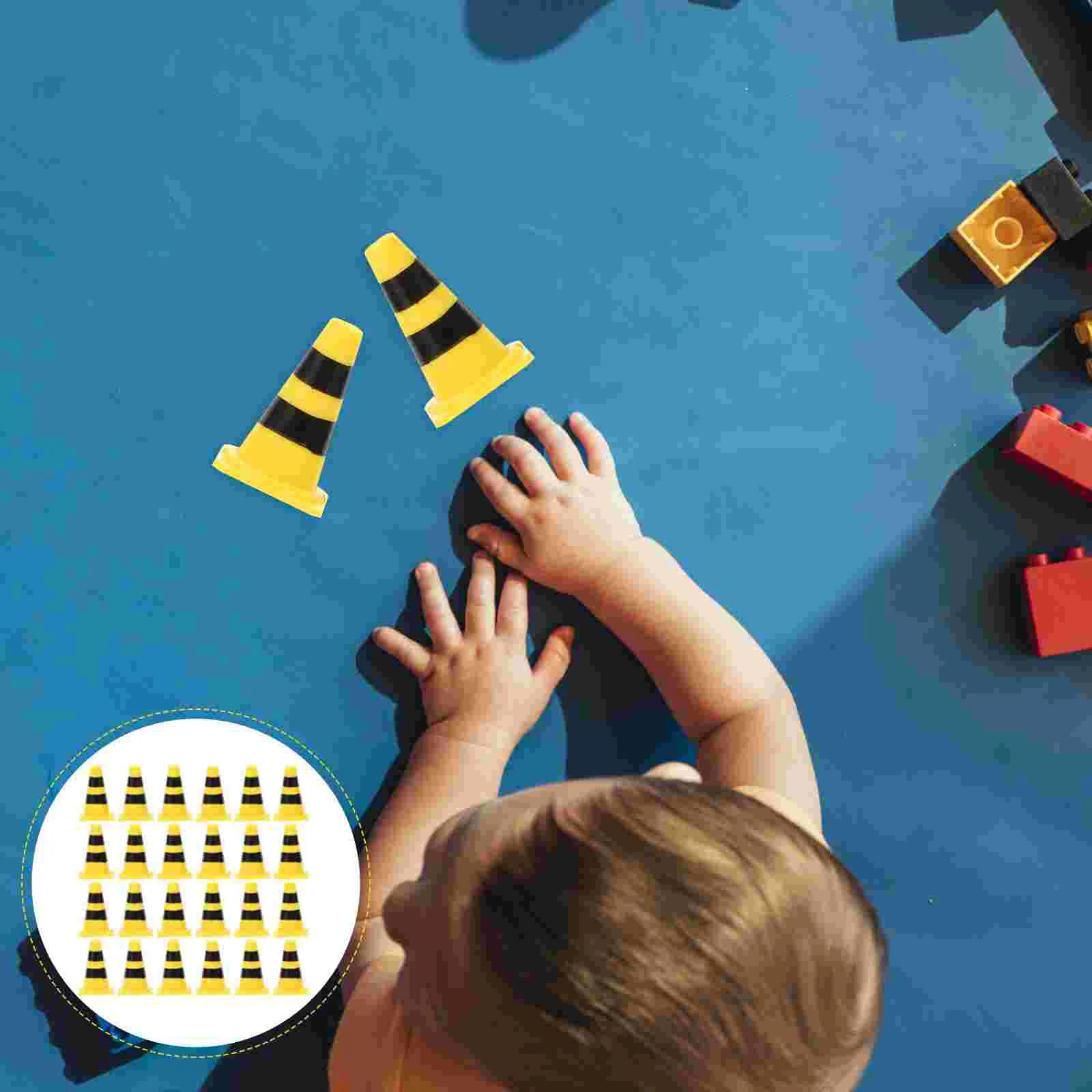 

30pcs Mini Traffic Cones Toys Safety Cone Toys Traffic Sign Teaching Props