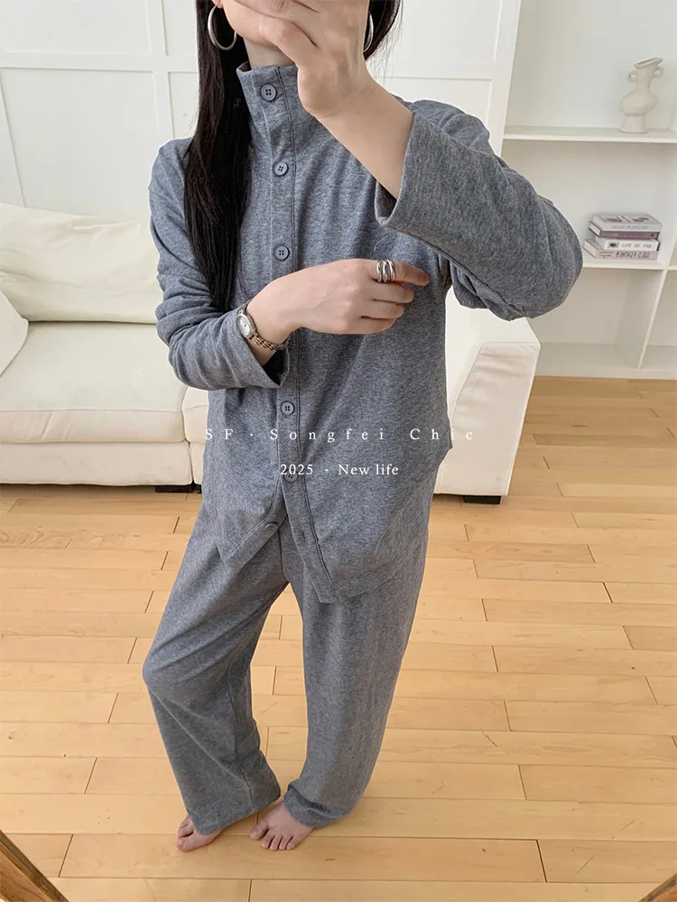 Koreanische Sport Pyjamas Für Frauen Neue Herbst Winter frauen Hause Kleidung Casual Langarm Nachtwäsche Set Komfort Nacht Tragen Weibliche – Detail 12