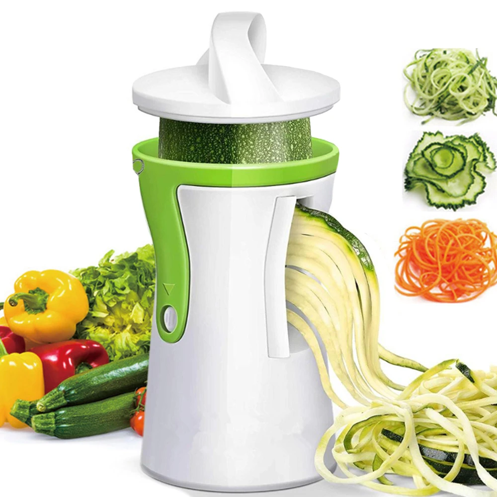 

Handheld Stainless Steel Vegetable Spiral Slicer Cutter Potatoes Zucchini Spaghetti Kitchen