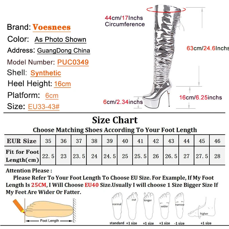 Sexy Over the Knee High Boots Women Platform Stiletto Heels Fetish Pole Dance Botas Lady Winter Shoes Silvery Thigh High Boots