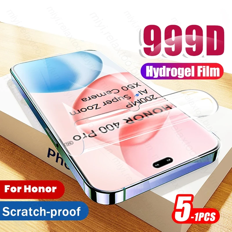 Curved Hydrogel Screen Protector - Full Glue Coverage, 5-Pack