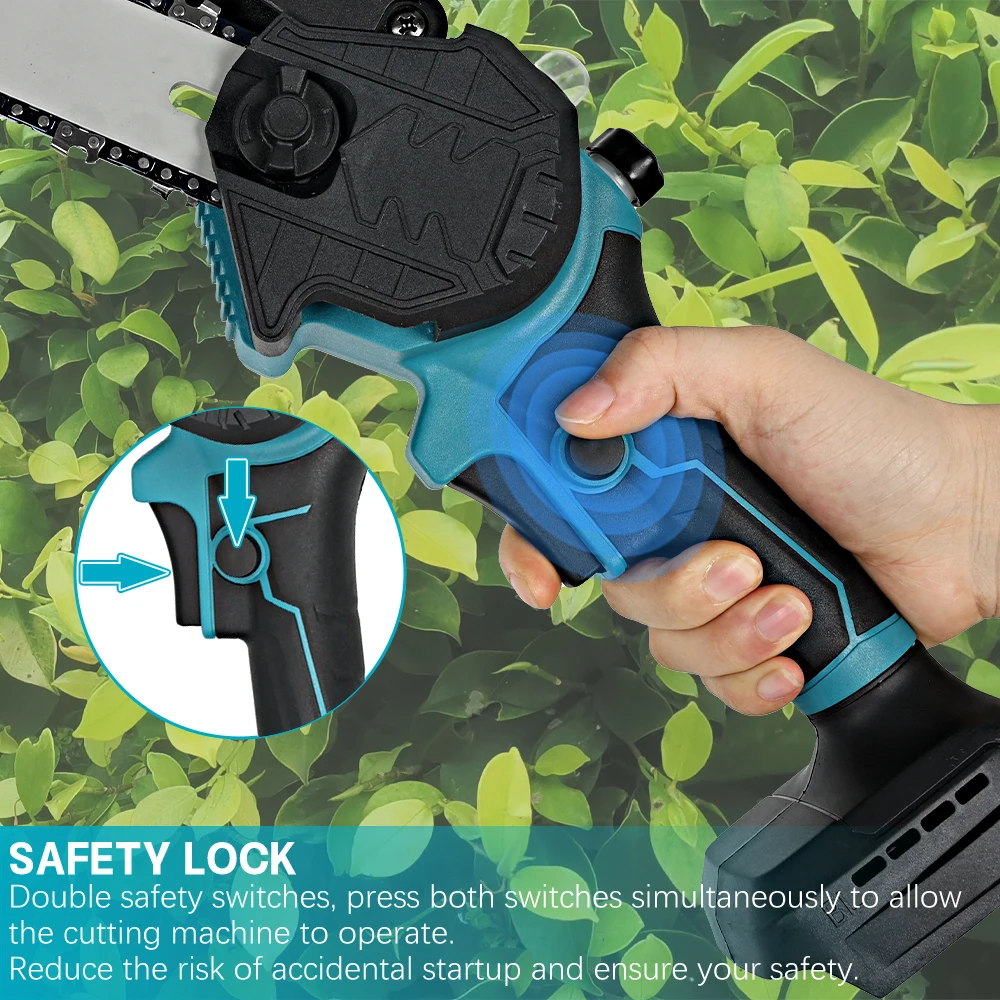8 Inch Brushless Oil Electric Chain Saw Cordless Rechargeable Garden Wood Logging Pruning Saw Power Tools For Makita 18V Battery