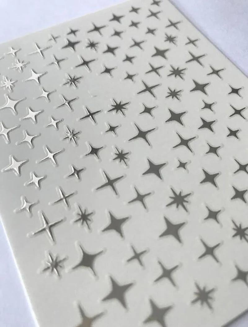 3D argento/oro rosa Hollow Cross Star Nail Art Stickers Design autoadesivo Hollow Cross Star Nail/Body Art Decor Sticker