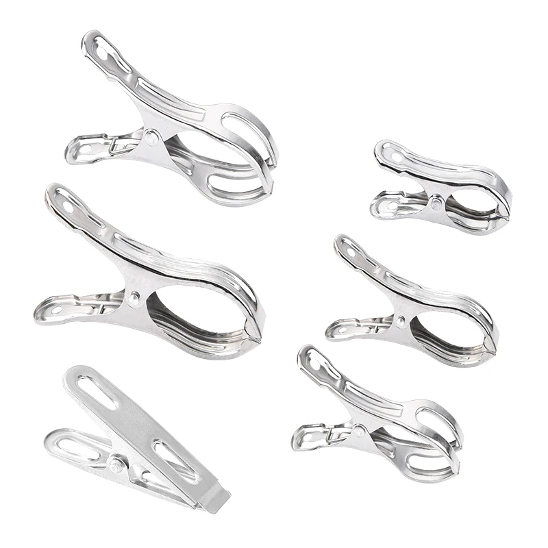 5/6/10/20pcs Stainless Steel Clips Clothespin Big Beach Chair Towel Clip Clamp for Quilt Windproof Clipping Clamps 4