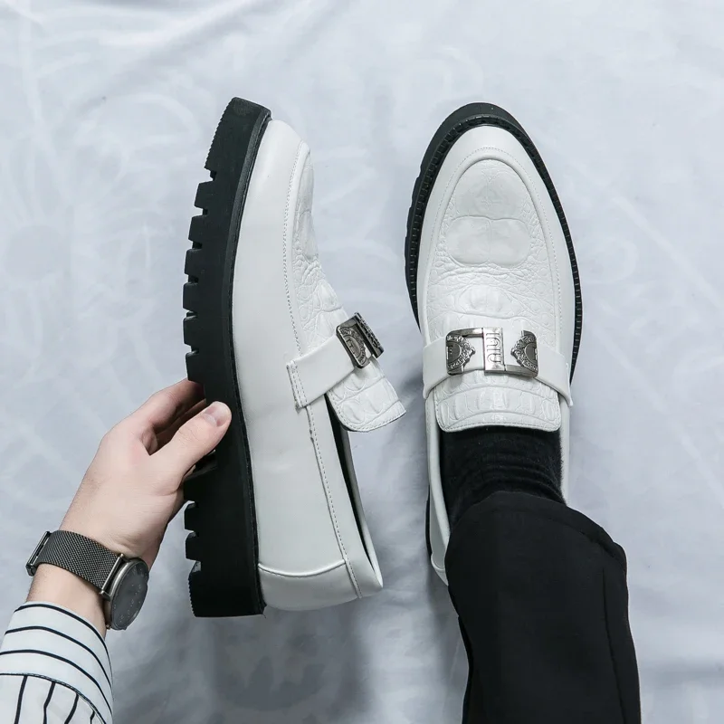 Sdaf12357bcb54bd8a48ab87229bfd74bB Stylish VIPOL White Loafers for Men Slip-On Dress Shoes for Parties