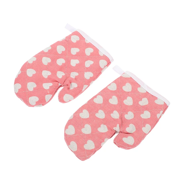 Mobestech Kitchen Short Oven Mitts Kids Oven Mitts 2Pcs Microwave