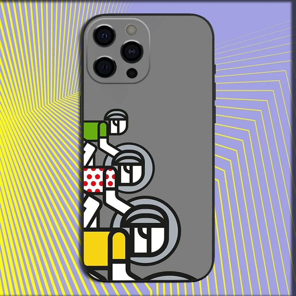 Sleek Black Tour De France Bike Phone Case - Soft Protective Cover