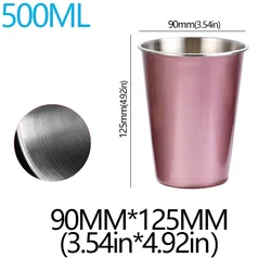 Stainless Steel Tumbler for Home, Office, and Bar - Versatile Drinkware for Coffee, Tea, or Beer (Pink 500ml)
