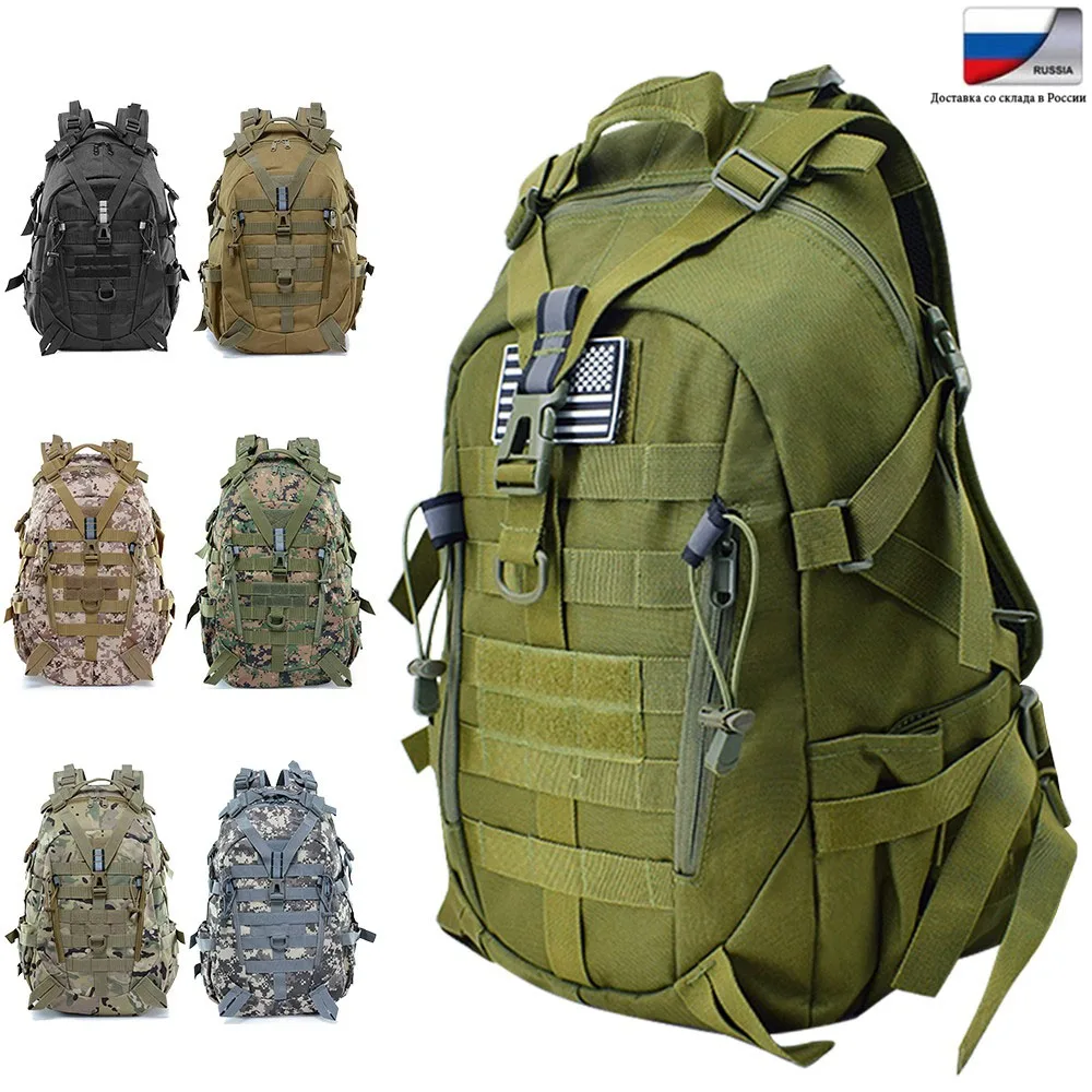 LHI Mochila táctica militar para hombre 35L 45L Molle Army 3 días de asalto  bolsa de viaje senderismo mochila