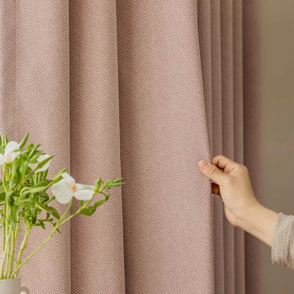 

Heavy Thicken Lovely Pink Women Cute Elegant Blackout Curtains for Living Room Chenille Drapes Bedroom Kitchen Window Treatment