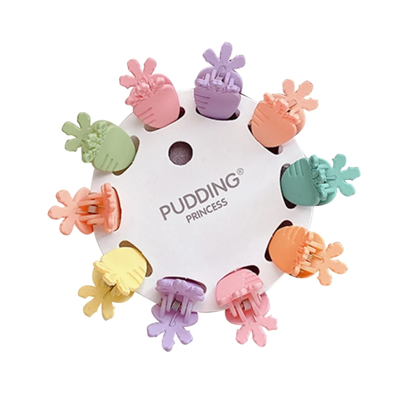 10 Pcs 작은  소녀 미니 머리핀 믹스 컬러 머리 발톱 클립 어린이 헤어핀