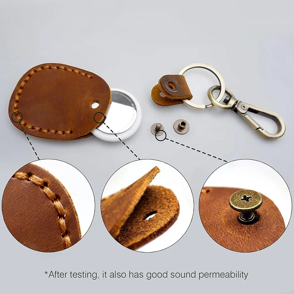 Premium Leather Keychain Holder - PU Leather Protective Case with Soft Coverage and Keyring