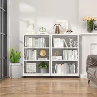 Mobile 3 Tier Bookshelf with Wheels and Adjustable Feet, Metal 3 Shelf Bookcase, Black Heavy Duty Book Shelf for Small Space 2
