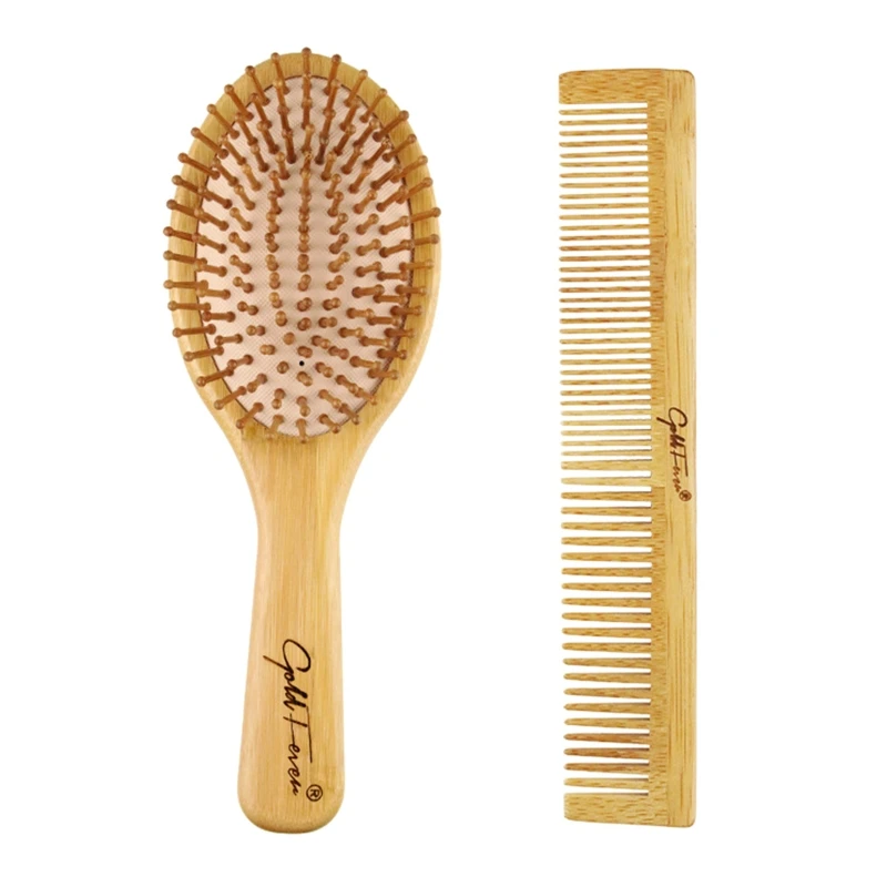 

D0AB 6Pcs Wood Combs Set Hair Care for Head Massage Brush Healthy Paddle Scalp Hairbrush Bamboo Cushion