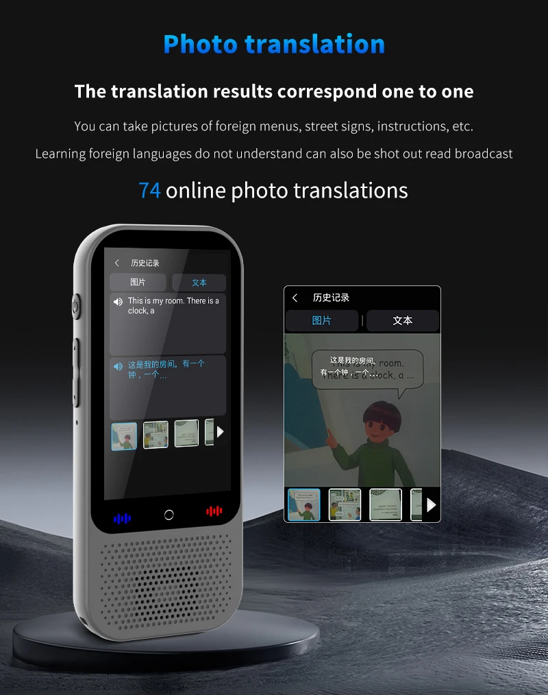 S80プロai翻訳デバイス,リアルタイム,スマートボイス,写真付き