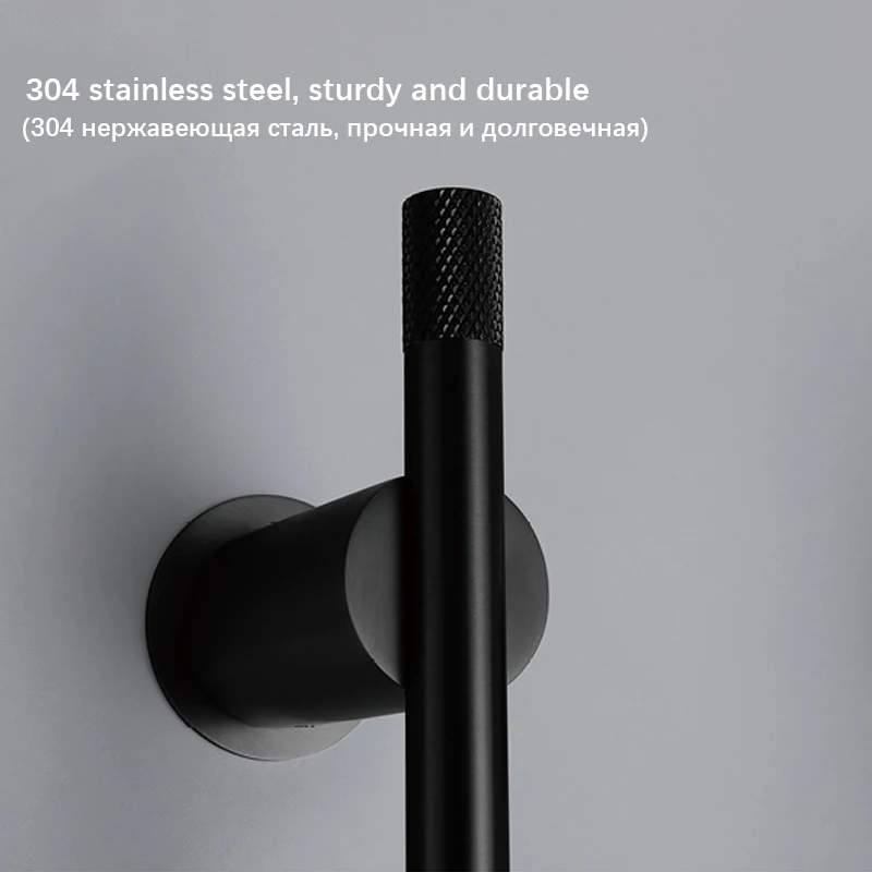 Smart Touch Control Heated Bath Towel Rail Bathroom Black Stainless Steel Towel Warmer Hidden Installation Electric Rack