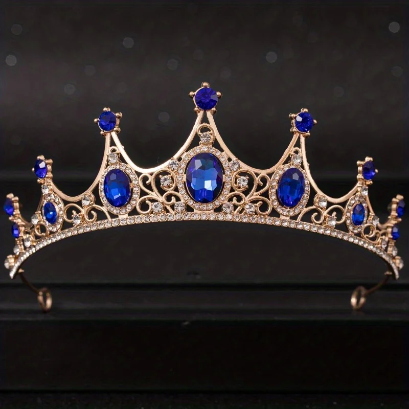 Barocke Kristall Tiaras und Kronen für Frauen Party Strass Prom Diadem Braut Hochzeit Haarschmuck Schmuck Krone Tiara – Detail 9