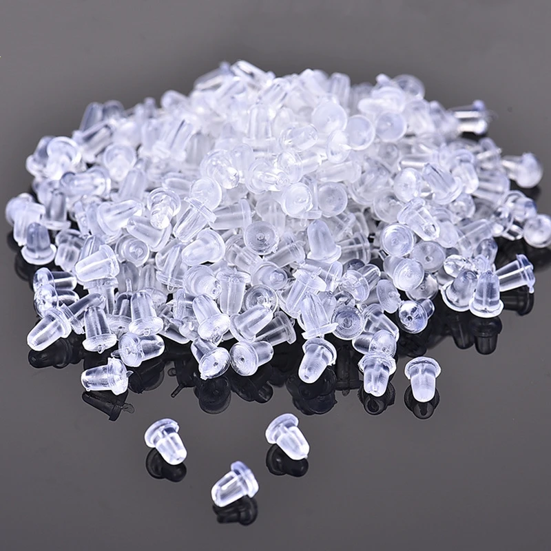 100pz Silicone Orecchini Schienali,Morbidi Trasparenti Orecchini - Foto 6