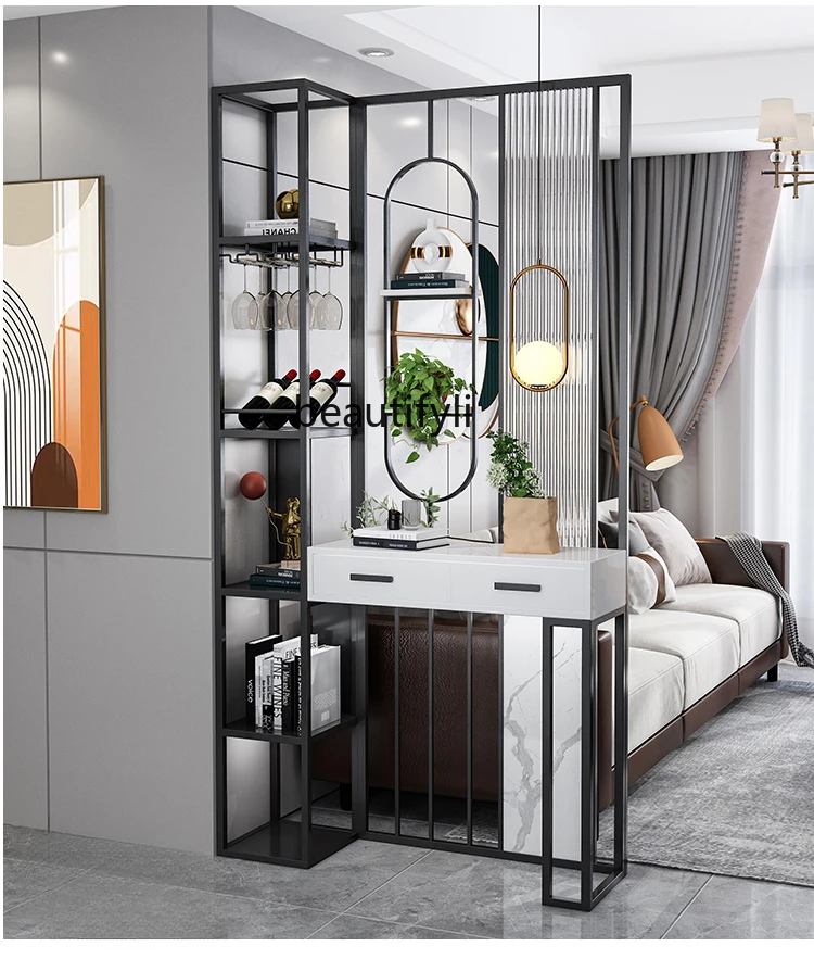 

Light Luxury Wine Cabinet Subareas Screens Hallway Curio Cabinet Living Room Storage Creative Shelves
