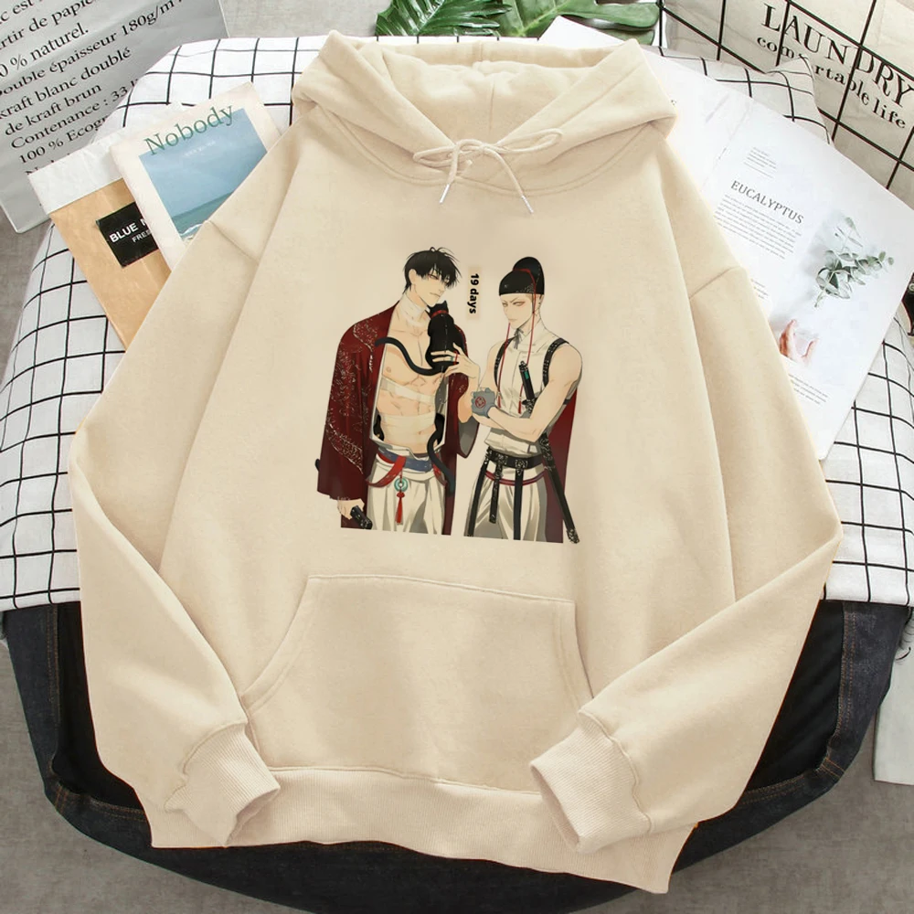 

19 Days Once Jian Yi hoodies women 90s Korean style aesthetic graphic Pullover women Fleece clothes