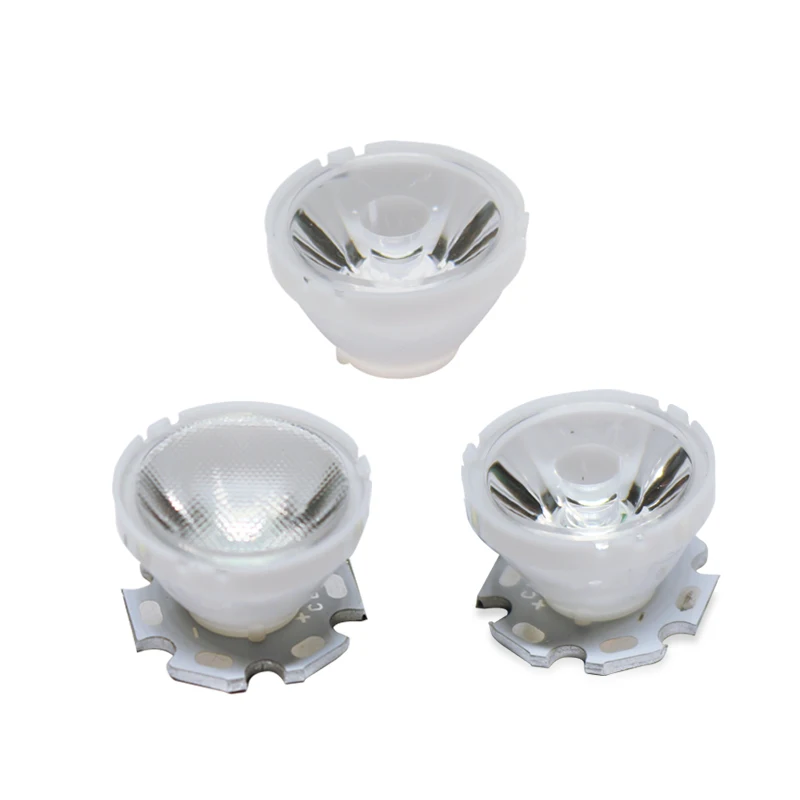 Фото 1 шт. CREE XML светодиодный XML2 светодиодный XHP50 LED Lens 21 мм белый держатель 10/25/45/60 градусов LED LENS/рефлекторный коллиматор №4