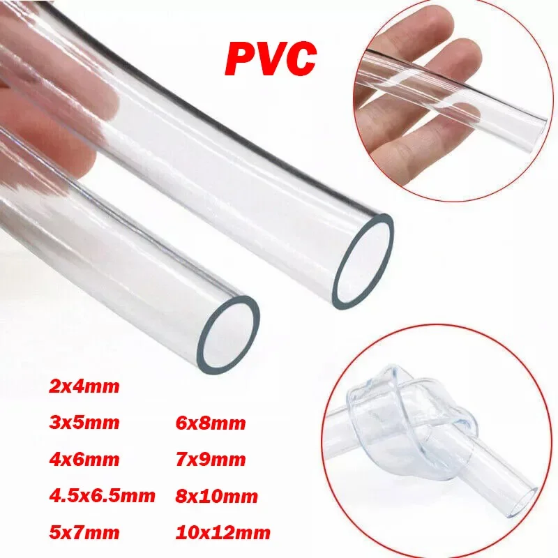 2/5/10 미터 PVC 투명 플라스틱 튜브 ID 2mm ~ 10mm OD 4mm ~ 12mm 파이프 유연한 호스 소프트 튜브 ...